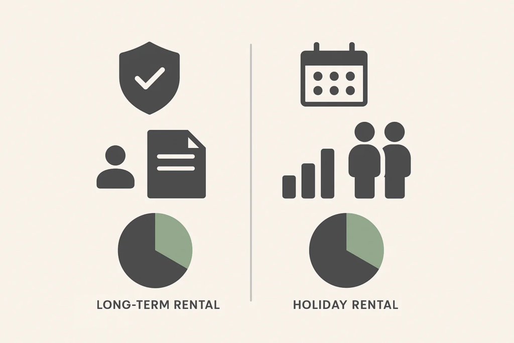 Comparison long-term vs holiday rental Almería