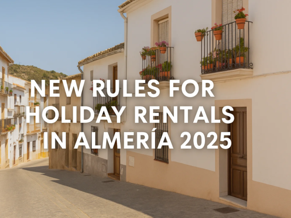 Scenic Almería street with whitewashed homes and balconies — perfect setting for holiday rentals in Almeria